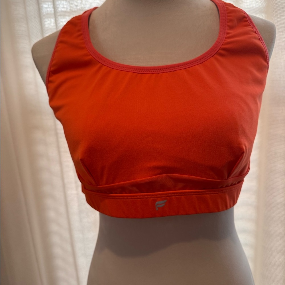 Fabletics High Impact Sports Bra - Orange | Size Large